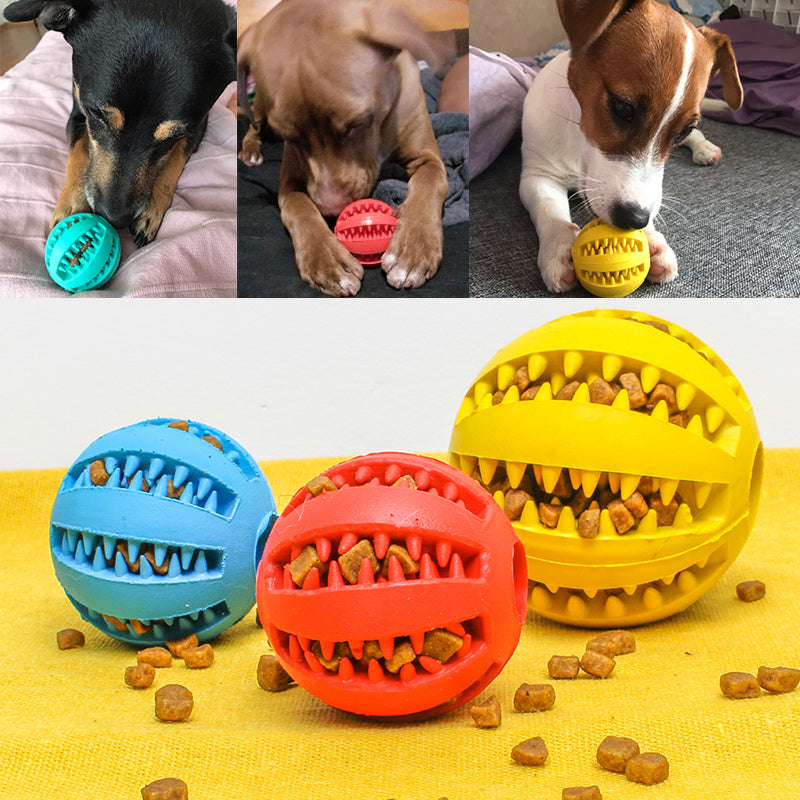 Pet Slow Feeder Dog Toy Cute Funny Rubber Dog Ball Toy null