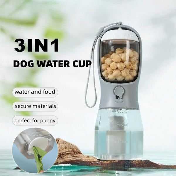 Dog Water Cup Drinking Food Garbage Bag Three-in-one Portable Small Multi-functional Pet Cups Pets Supplies null