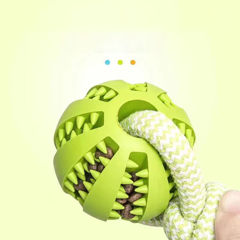 Dog Toys Treat Balls Interactive Hemp Rope Rubber Leaking Balls For Small Dogs Chewing Bite Resistant Toys Pet Tooth Cleaning Bite Resistant Toy Ball For Pet Dogs Puppy null