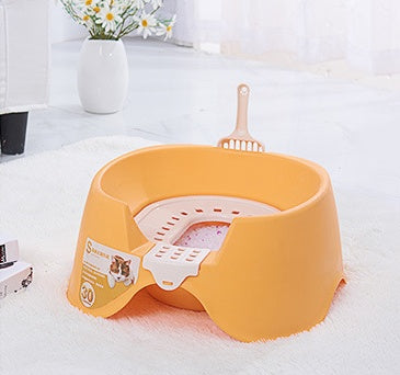Spillproof Cat Litter Pan Semi-enclosed Oversize  Cat Toilet null