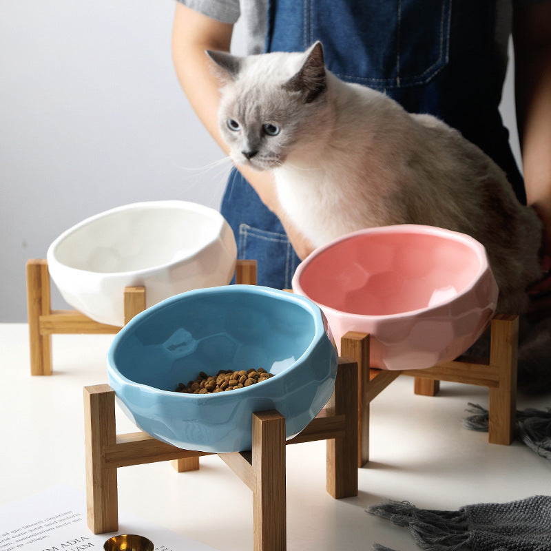 Pet bowl oblique mouth cat bowl food bowl dog bowl method bucket food bowl null