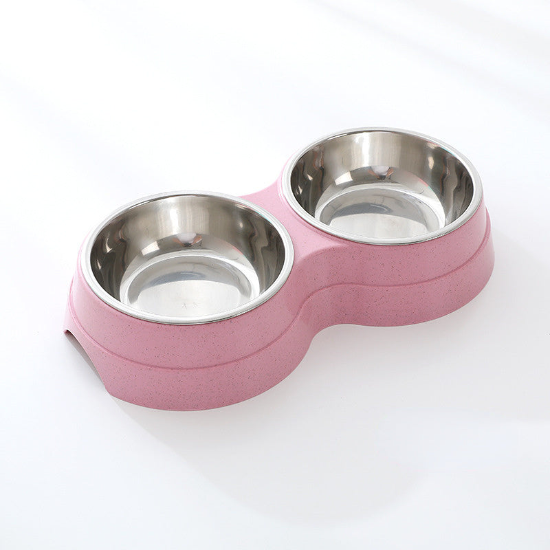Double Pet Bowls Dog Food Water Feeder Stainless Steel Pet Drinking Dish Feeder Cat Puppy Feeding Supplies Small Dog Accessories null