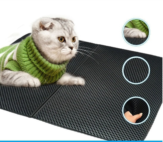 Waterproof Pet Cat Litter Mat EVA Double Layer Cat Litter Trapping Pet Litter Cat Mat Clean Pad Products For Cats Accessories null