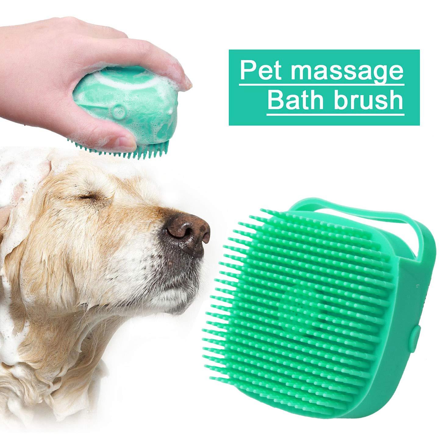 Pet Dog Shampoo Massager Brush Cat Massage Comb Grooming Scrubber Shower Brush For Bathing Short Hair Soft Silicone Brushes null