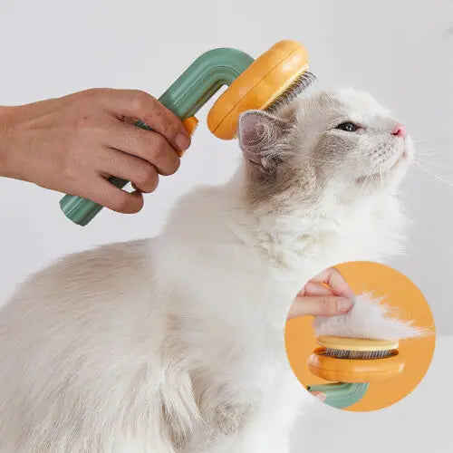 Pet Pumpkin Brush, Pet Grooming Self Cleaning Slicker Brush For Dogs Cats Puppy Rabbit, Cat Brush Grooming Gently Removes Loose Undercoat, Mats Tangled Hair Slicker Brush null