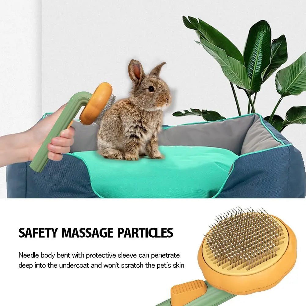 Pet Pumpkin Brush, Pet Grooming Self Cleaning Slicker Brush For Dogs Cats Puppy Rabbit, Cat Brush Grooming Gently Removes Loose Undercoat, Mats Tangled Hair Slicker Brush null