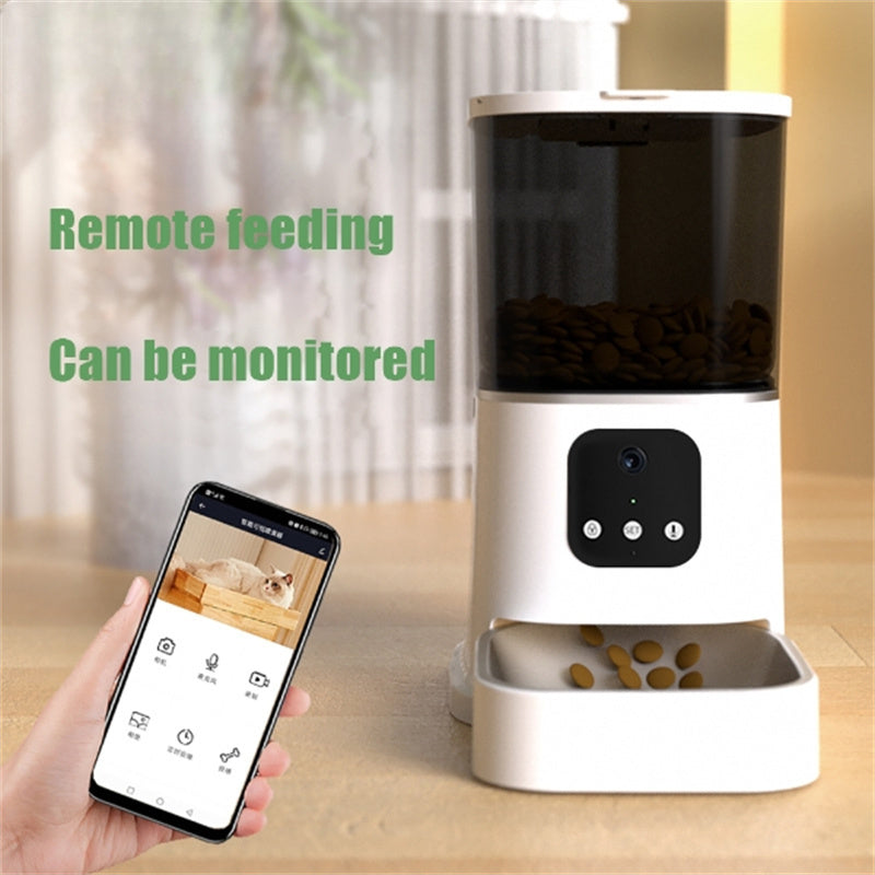 Pet Automatic Feeder Large Capacity Smart Voice Recorder APP Control Timer Feeding Cat Dog Food Dispenser With WiFi Pet Bowl null