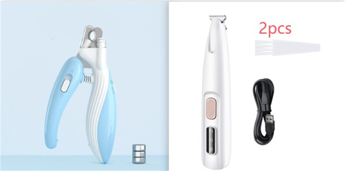 Pets Dog Paw Trimmer With LED Light Fully Waterproof Pet Hair Trimmer With LED Display Dog Clippers For Grooming Widen Blade null