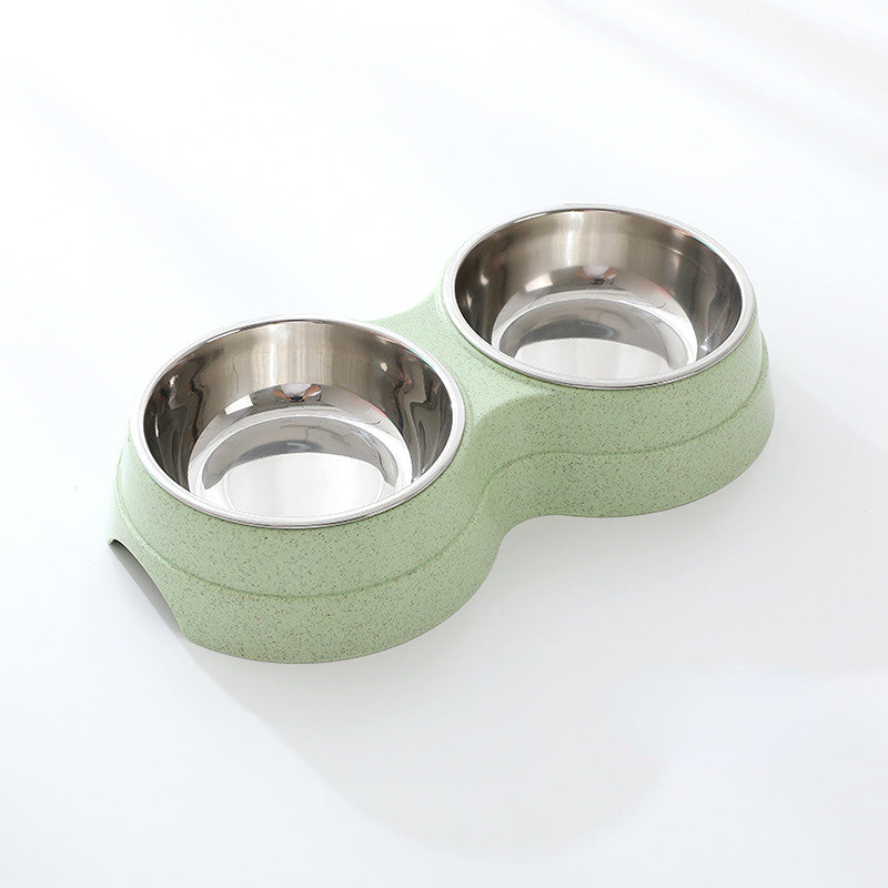 Double Pet Bowls Dog Food Water Feeder Stainless Steel Pet Drinking Dish Feeder Cat Puppy Feeding Supplies Small Dog Accessories null