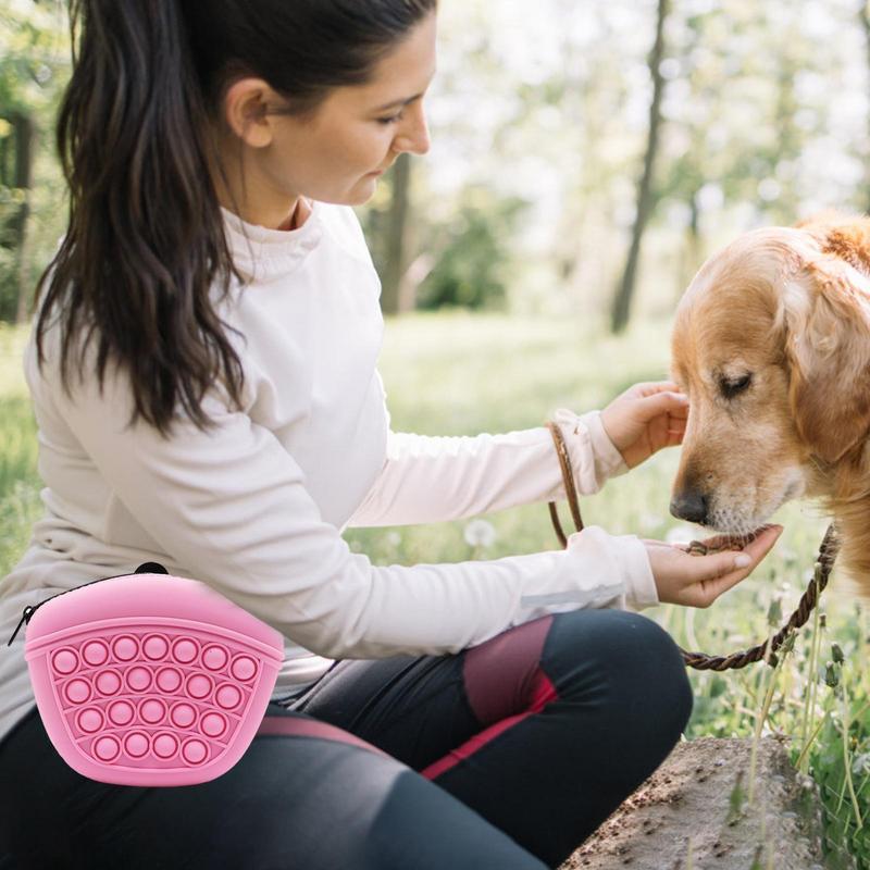 Bag Silicone Feed Dogs Treat Pouch Pet Training Bag Bundle Pocket Waist Pack Pet Portable Dog Training Waist Bag Treat Snack Bait Dogs Soft Washable Outdoor Feed Storage Pouch Food Reward Silica Bags null