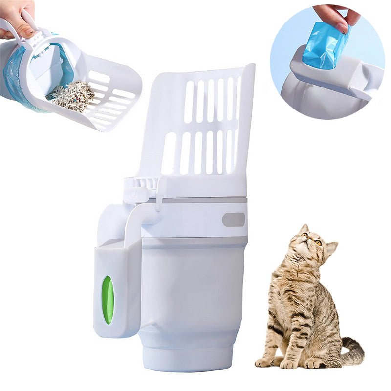 Upgrade Widen Cat Litter Shovel Scoop With Refill Bags Large Cat Litter Box Self Cleaning Cat Waste Bin System Pet Supplies Pet Products null