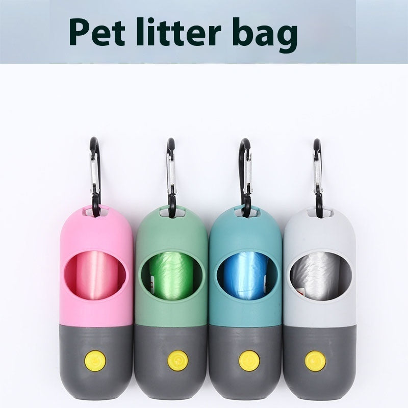 Led Light Pet Waste Bag Dispenser For Dogs Cats Dog Poop Scooper Bags Waste Bags Holder Dispensers Pet Clean Accessories null
