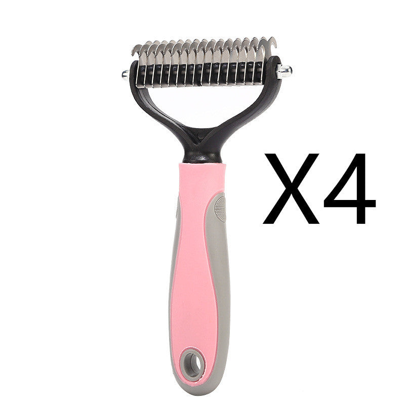 Stainless Double-sided Pet Brush Hair Removal Comb Grooming Dematting Dog Grooming Shedding Tools null