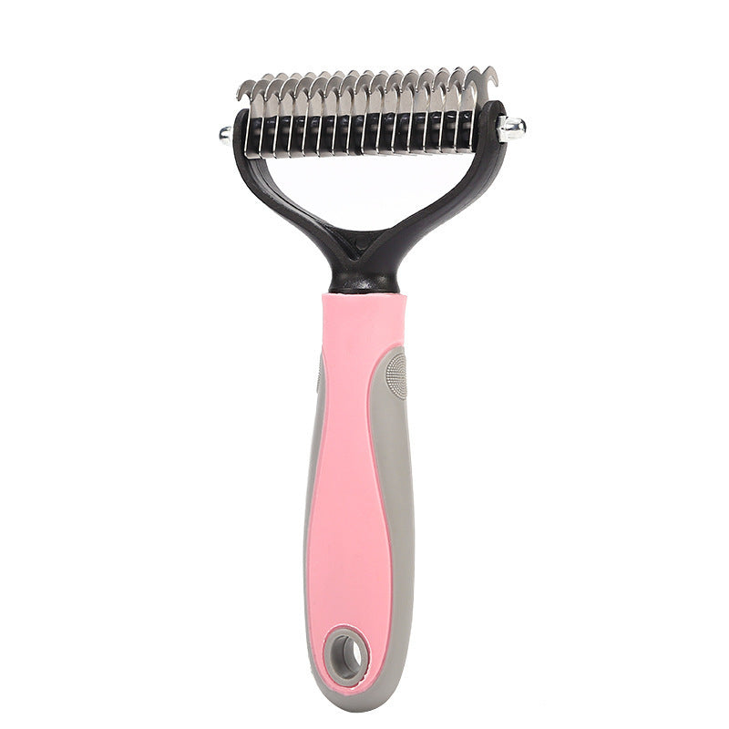 Stainless Double-sided Pet Brush Hair Removal Comb Grooming Dematting Dog Grooming Shedding Tools null