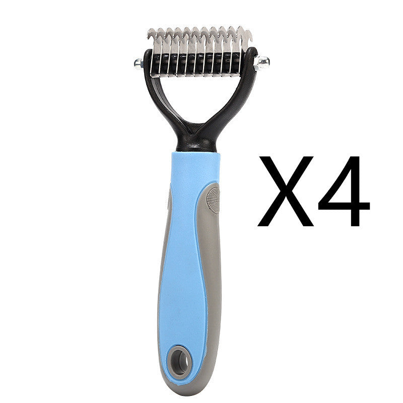 Stainless Double-sided Pet Brush Hair Removal Comb Grooming Dematting Dog Grooming Shedding Tools null