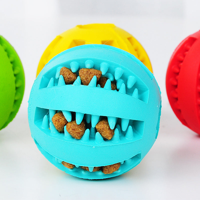 Pet Slow Feeder Dog Toy Cute Funny Rubber Dog Ball Toy null