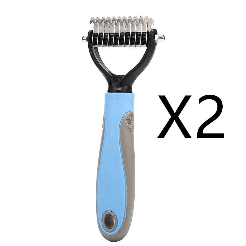 Stainless Double-sided Pet Brush Hair Removal Comb Grooming Dematting Dog Grooming Shedding Tools null