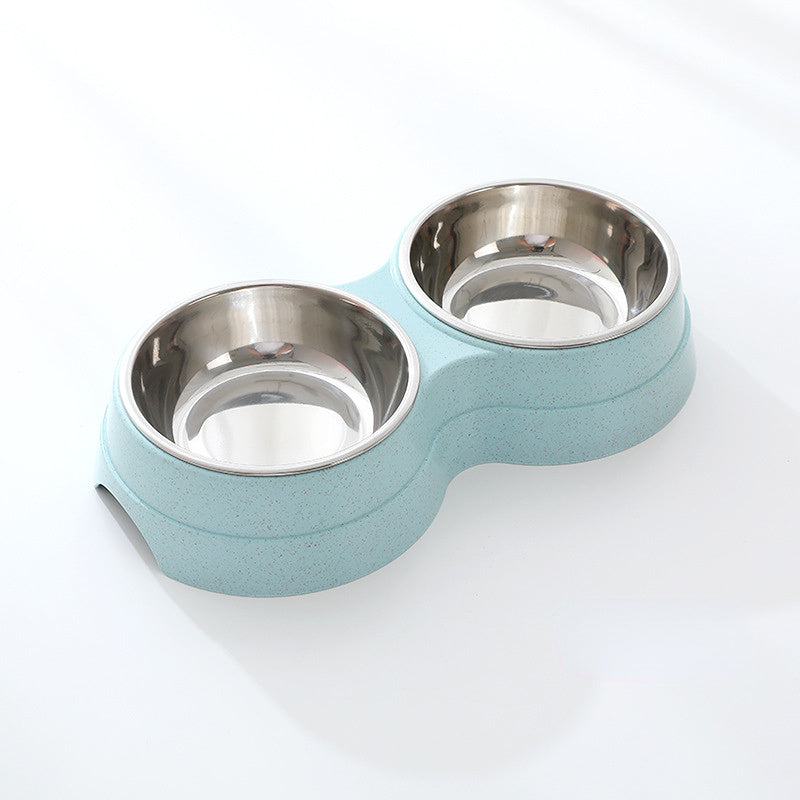 Double Pet Bowls Dog Food Water Feeder Stainless Steel Pet Drinking Dish Feeder Cat Puppy Feeding Supplies Small Dog Accessories null