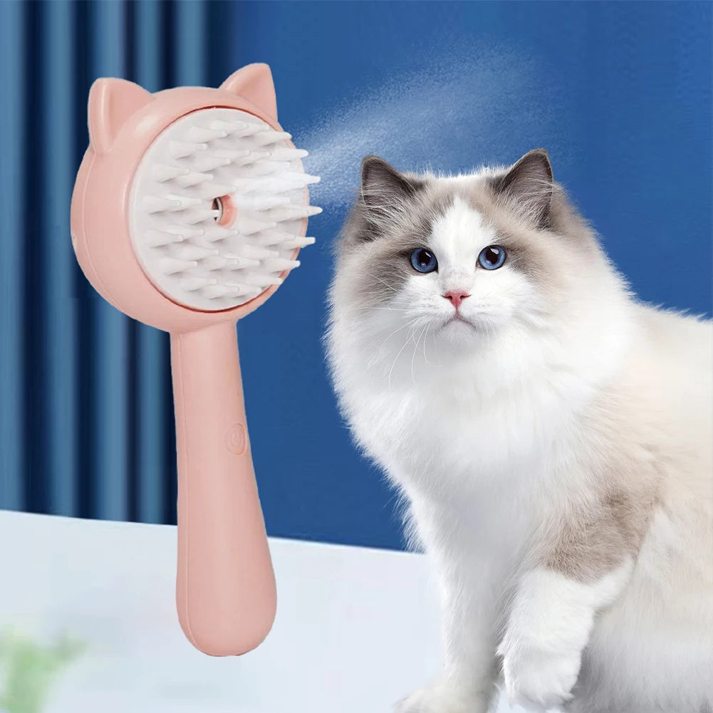 Hair Cleaning Brush With Mist Multifunctional Cat Grooming Brush Rechargeable Self Cleaning Slicker Brush For Pets Dogs & Catsb Pet Products null