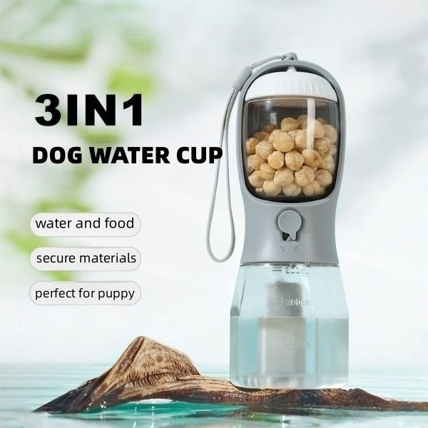 Dog Water Cup Drinking Food Garbage Bag Three-in-one Portable Small Multi-functional Pet Cups Pets Supplies null