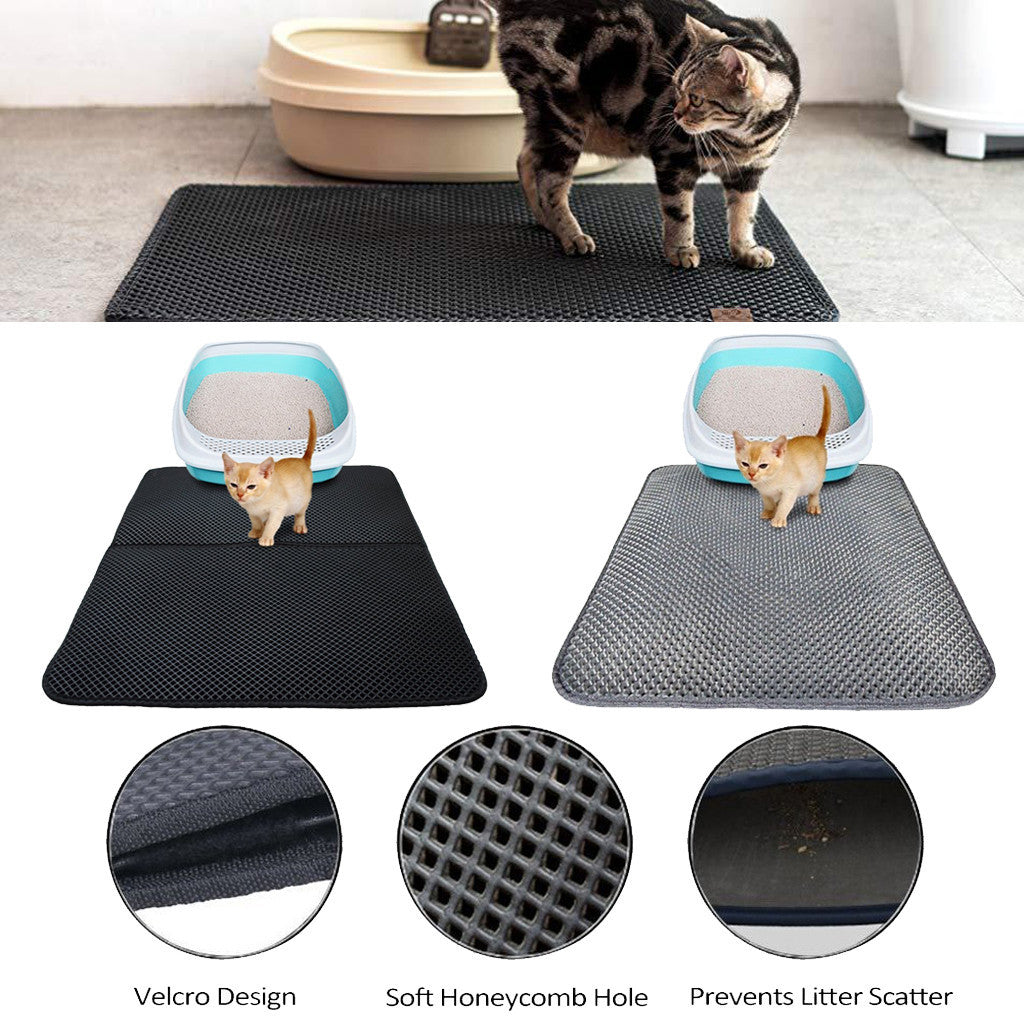 Waterproof Pet Cat Litter Mat EVA Double Layer Cat Litter Trapping Pet Litter Cat Mat Clean Pad Products For Cats Accessories null