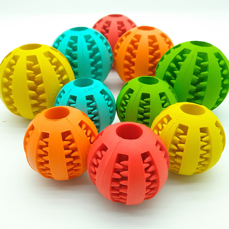 Pet Slow Feeder Dog Toy Cute Funny Rubber Dog Ball Toy null