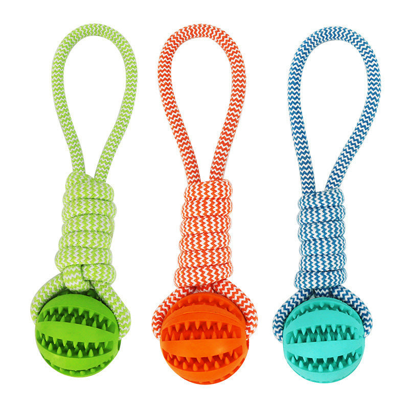 Dog Toys Treat Balls Interactive Hemp Rope Rubber Leaking Balls For Small Dogs Chewing Bite Resistant Toys Pet Tooth Cleaning Bite Resistant Toy Ball For Pet Dogs Puppy null