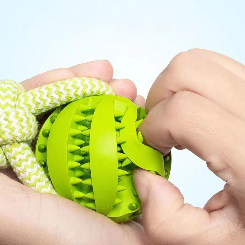 Dog Toys Treat Balls Interactive Hemp Rope Rubber Leaking Balls For Small Dogs Chewing Bite Resistant Toys Pet Tooth Cleaning Bite Resistant Toy Ball For Pet Dogs Puppy null