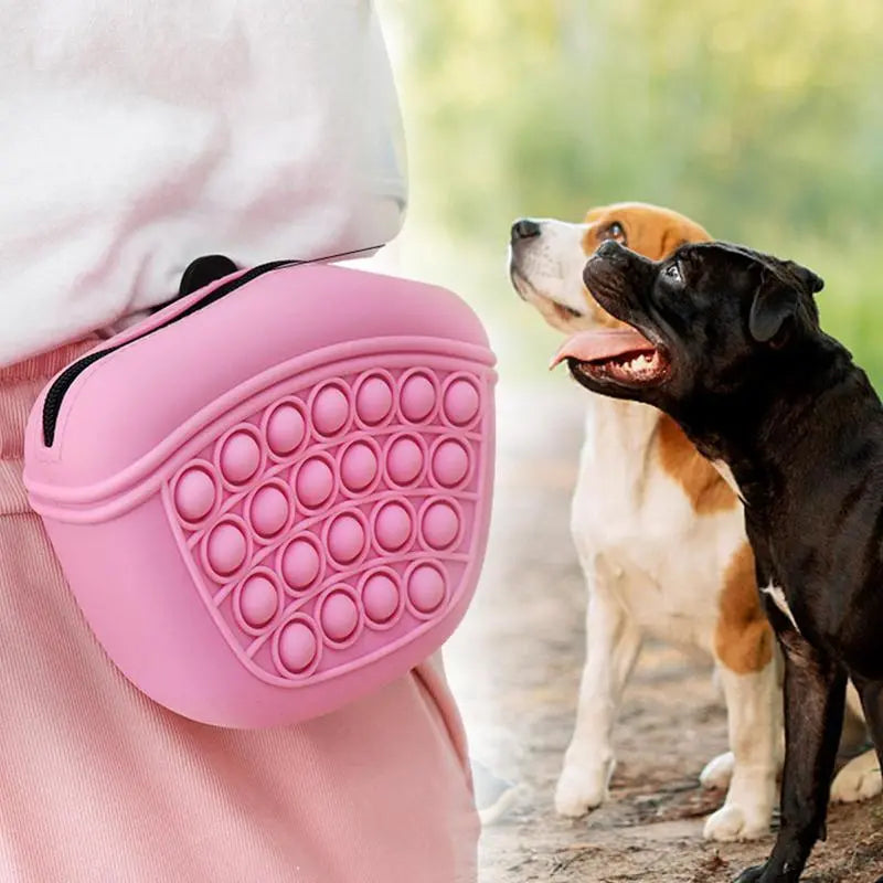Bag Silicone Feed Dogs Treat Pouch Pet Training Bag Bundle Pocket Waist Pack Pet Portable Dog Training Waist Bag Treat Snack Bait Dogs Soft Washable Outdoor Feed Storage Pouch Food Reward Silica Bags null