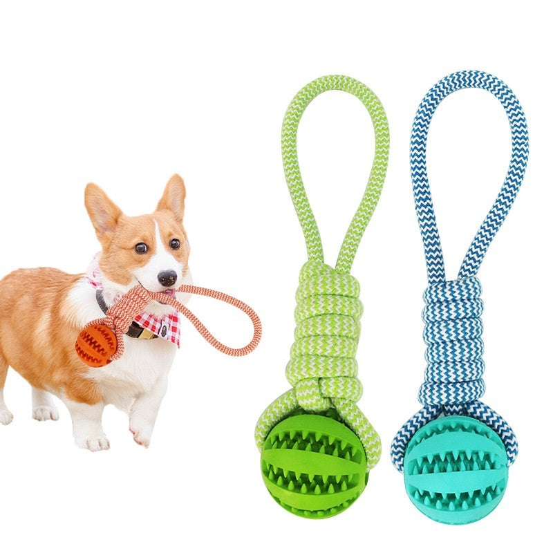 Dog Toys Treat Balls Interactive Hemp Rope Rubber Leaking Balls For Small Dogs Chewing Bite Resistant Toys Pet Tooth Cleaning Bite Resistant Toy Ball For Pet Dogs Puppy null