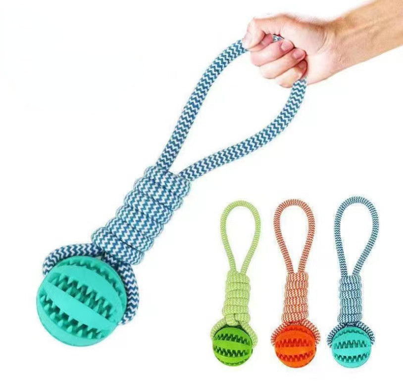 Dog Toys Treat Balls Interactive Hemp Rope Rubber Leaking Balls For Small Dogs Chewing Bite Resistant Toys Pet Tooth Cleaning Bite Resistant Toy Ball For Pet Dogs Puppy null
