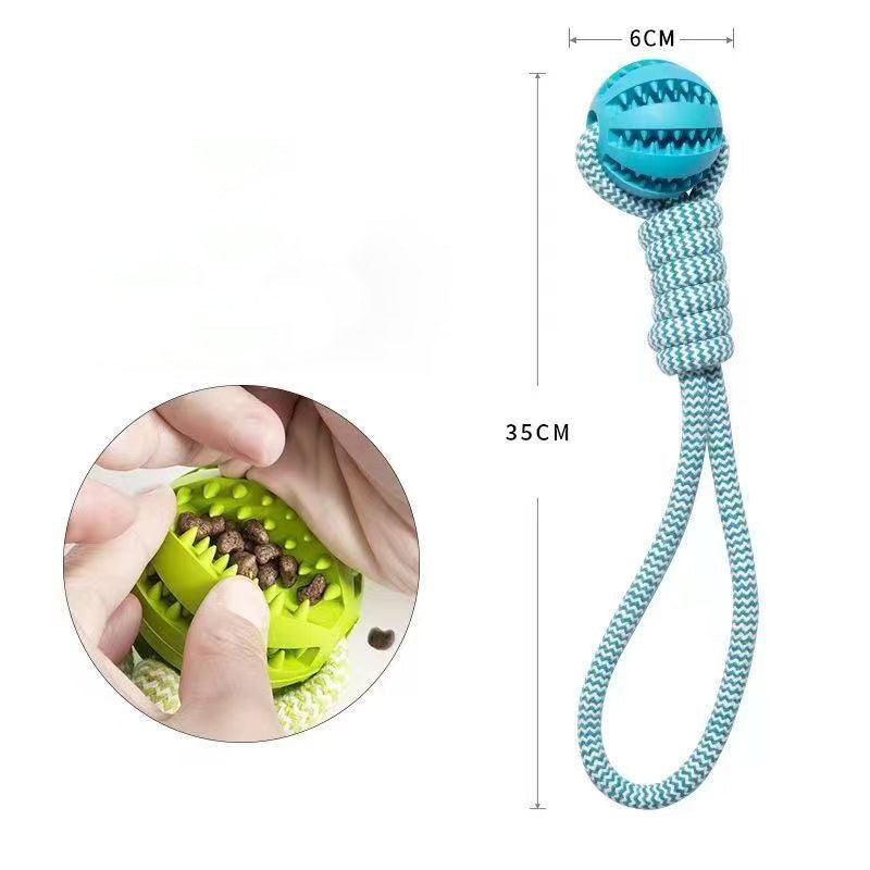 Dog Toys Treat Balls Interactive Hemp Rope Rubber Leaking Balls For Small Dogs Chewing Bite Resistant Toys Pet Tooth Cleaning Bite Resistant Toy Ball For Pet Dogs Puppy null