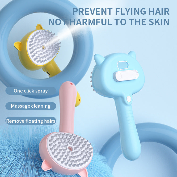 Hair Cleaning Brush With Mist Multifunctional Cat Grooming Brush Rechargeable Self Cleaning Slicker Brush For Pets Dogs & Catsb Pet Products null